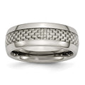 Chisel Titanium Polished with Grey Carbon Fiber Inlay 8mm Band