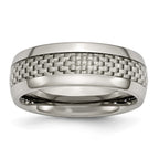 Chisel Titanium Polished with Grey Carbon Fiber Inlay 8mm Band