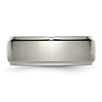 Chisel Titanium Brushed Center 8mm Ridged Edge Band