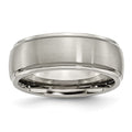 Chisel Titanium Brushed Center 8mm Ridged Edge Band