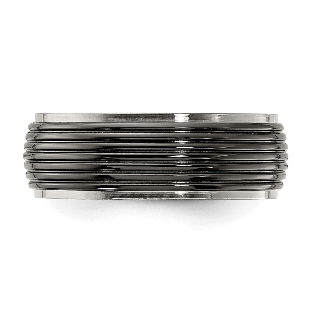 Titanium Black Ti Grooved Two-tone 8mm Band