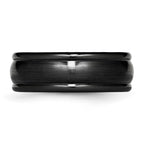 Titanium Black Ti Brushed and Polished Domed 8mm Band