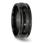 Titanium Black Ti Brushed and Polished Domed 8mm Band