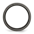 Titanium Black Ti with Grey Edges 6mm Grooved and Polished Band