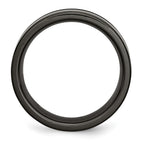 Titanium Black Ti Polished Blue Anodized 8mm Grooved Band