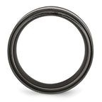 Titanium Black Ti with/Sterling Silver Inlay Blue Anodized 10mm Band