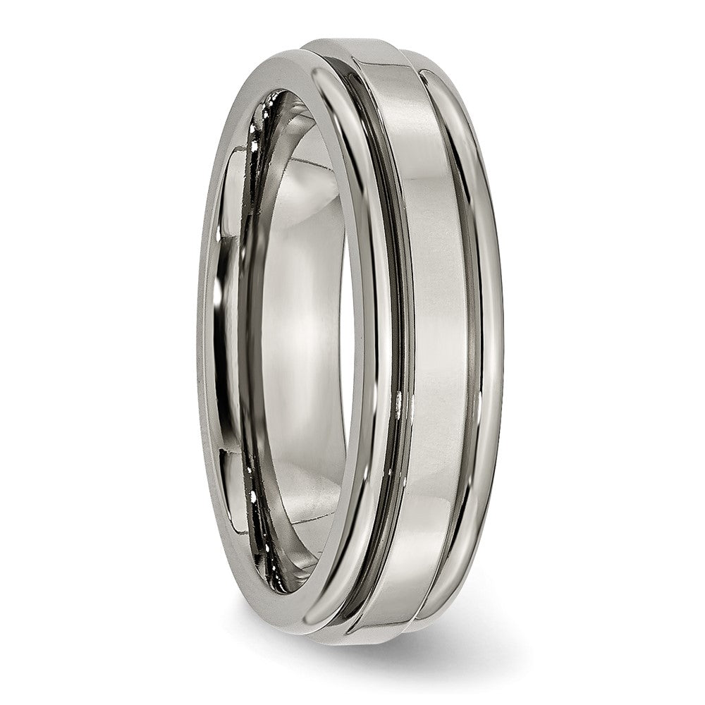 Chisel Titanium Polished 6mm Grooved Edge Band