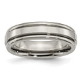 Chisel Titanium Polished 6mm Grooved Edge Band