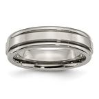 Chisel Titanium Polished 6mm Grooved Edge Band