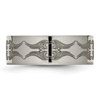 Titanium Polished Laser Design 8mm Flat Band