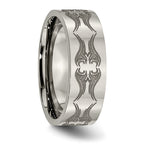 Titanium Polished Laser Design 8mm Flat Band