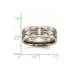 Titanium Polished Laser Design 8mm Flat Band