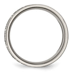 Chisel Titanium Polished Serenity Prayer Laser Design 8mm Flat Band