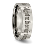 Chisel Titanium Polished Serenity Prayer Laser Design 8mm Flat Band