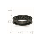 Titanium Black Ti Concave 6mm Polished Band