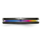Titanium Black Ti Multi-colored Anodized w/3mm .10ct dia. 4mm Band