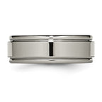 Chisel Titanium Polished 8mm Grooved Edge Band