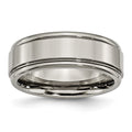 Chisel Titanium Polished 8mm Grooved Edge Band