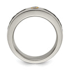Titanium w/Black Nitinol Cable/18K Bezel set .10ct. Diamond 7mm Band