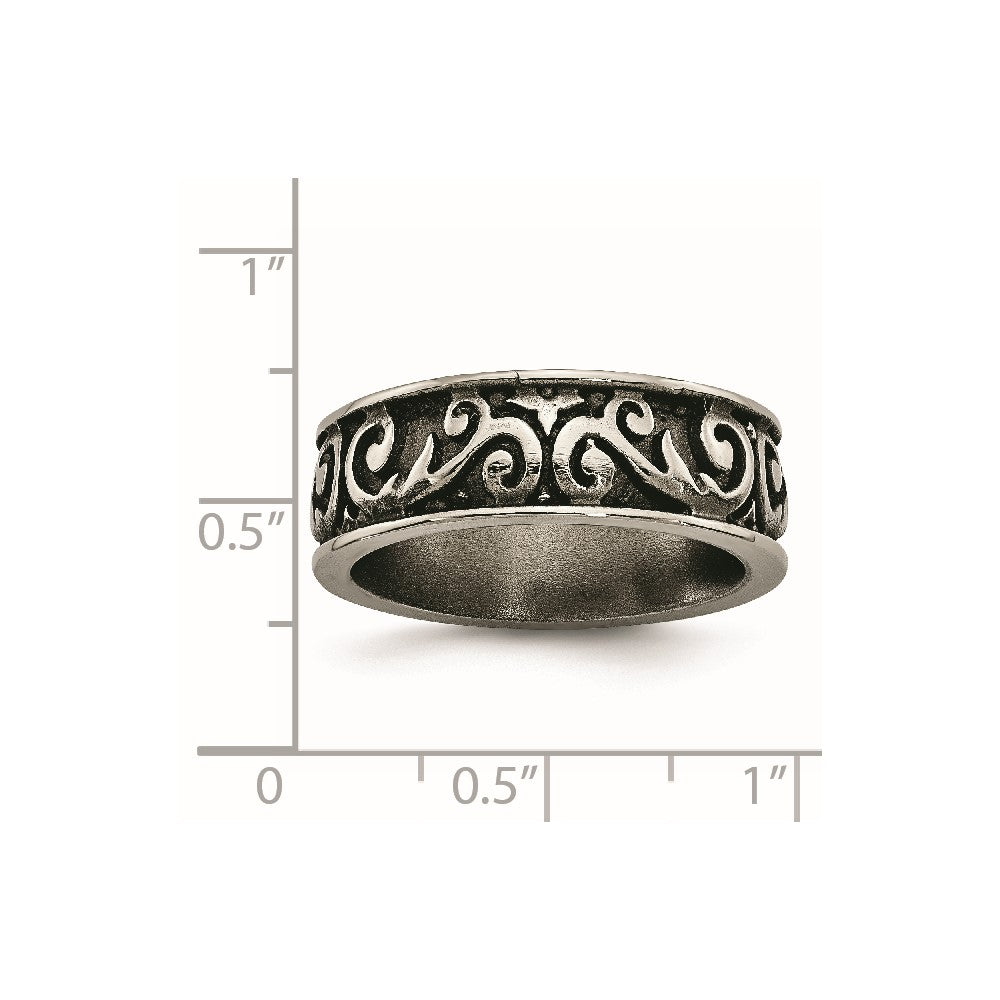 Titanium Grey Domed Lattice 8.0mm Band