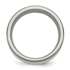 Titanium w/ Argentium .925 Silver Inlay 9mm Polished Flat Band