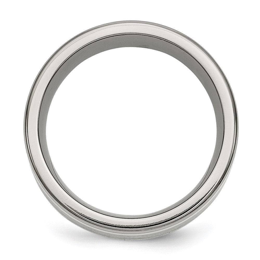 Titanium w/ Argentium .925 Silver Inlay 9mm Polished Flat Band