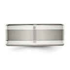 Titanium w/ Argentium .925 Silver Inlay 9mm Polished Flat Band