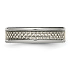 Titanium Polished w/Grey Carbon Fiber Inlay 6mm Band