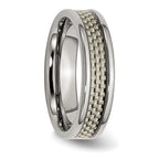 Titanium Polished w/Grey Carbon Fiber Inlay 6mm Band