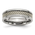 Titanium Polished w/Grey Carbon Fiber Inlay 6mm Band