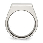 Chisel Titanium Brushed and Polished Signet Ring