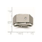 Chisel Titanium Brushed and Polished CZ Square Signet Ring
