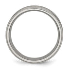 Chisel Titanium Brushed Center 8mm Ridged Edge Band