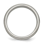 Chisel Titanium Polished 1/5 Carat Diamond Ridged Edge 7mm Band