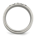 Chisel Titanium Brushed and Polished Black IP-plated 0.15 Carat Diamond 9mm Band