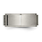 Chisel Titanium Brushed and Polished Black IP-plated 0.15 Carat Diamond 9mm Band