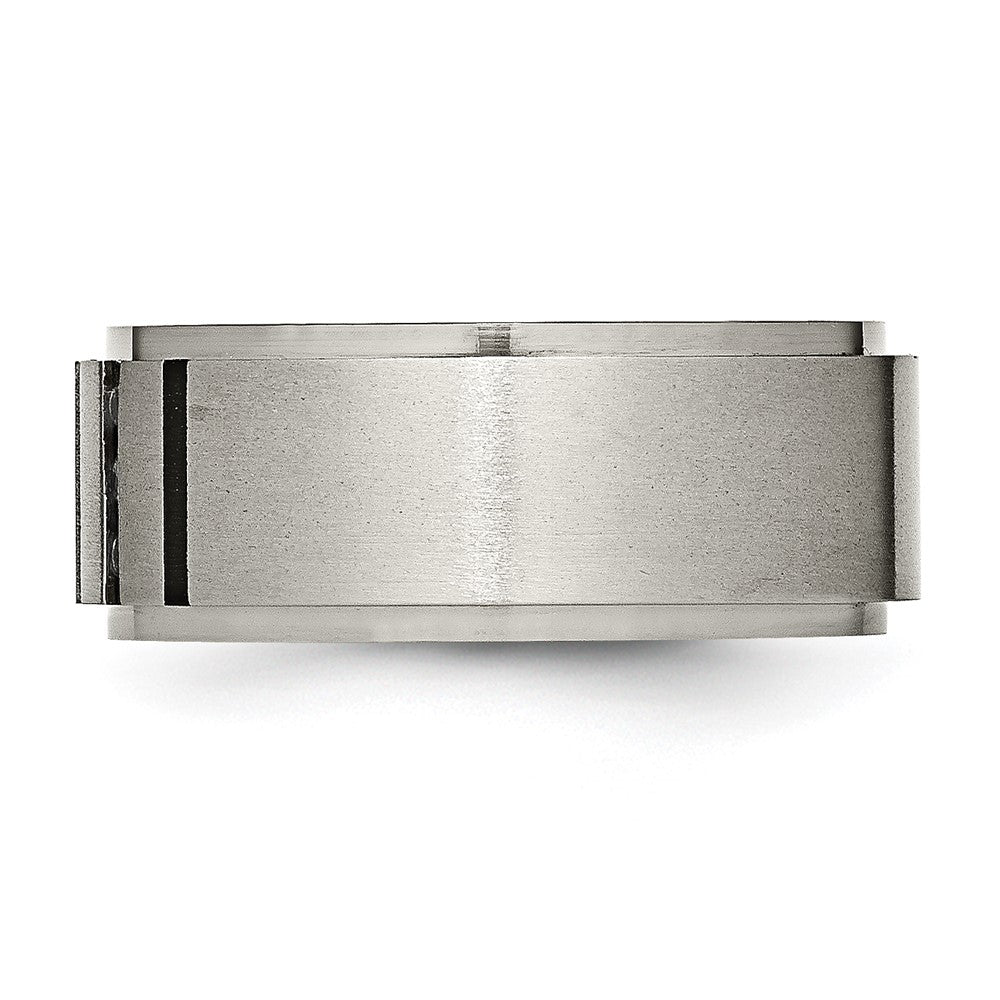 Chisel Titanium Brushed and Polished Black IP-plated 0.15 Carat Diamond 9mm Band
