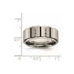 Chisel Titanium Brushed and Polished Black IP-plated 0.15 Carat Diamond 9mm Band