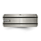 Chisel Titanium Brushed Polished and Enameled 1/4 Carat Diamond 9mm Band