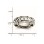 Chisel Titanium with Sterling Silver Inlay Polished 1pt. Diamond 7mm Band
