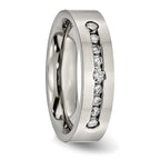 Titanium Polished 1/2 ct tw. Diamond 6mm Band