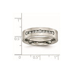 Titanium Polished 1/2 ct tw. Diamond 6mm Band