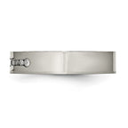 Titanium Polished 1/4ct tw. Diamond 6mm Band
