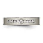 Titanium Polished 1/4ct tw. Diamond 6mm Band