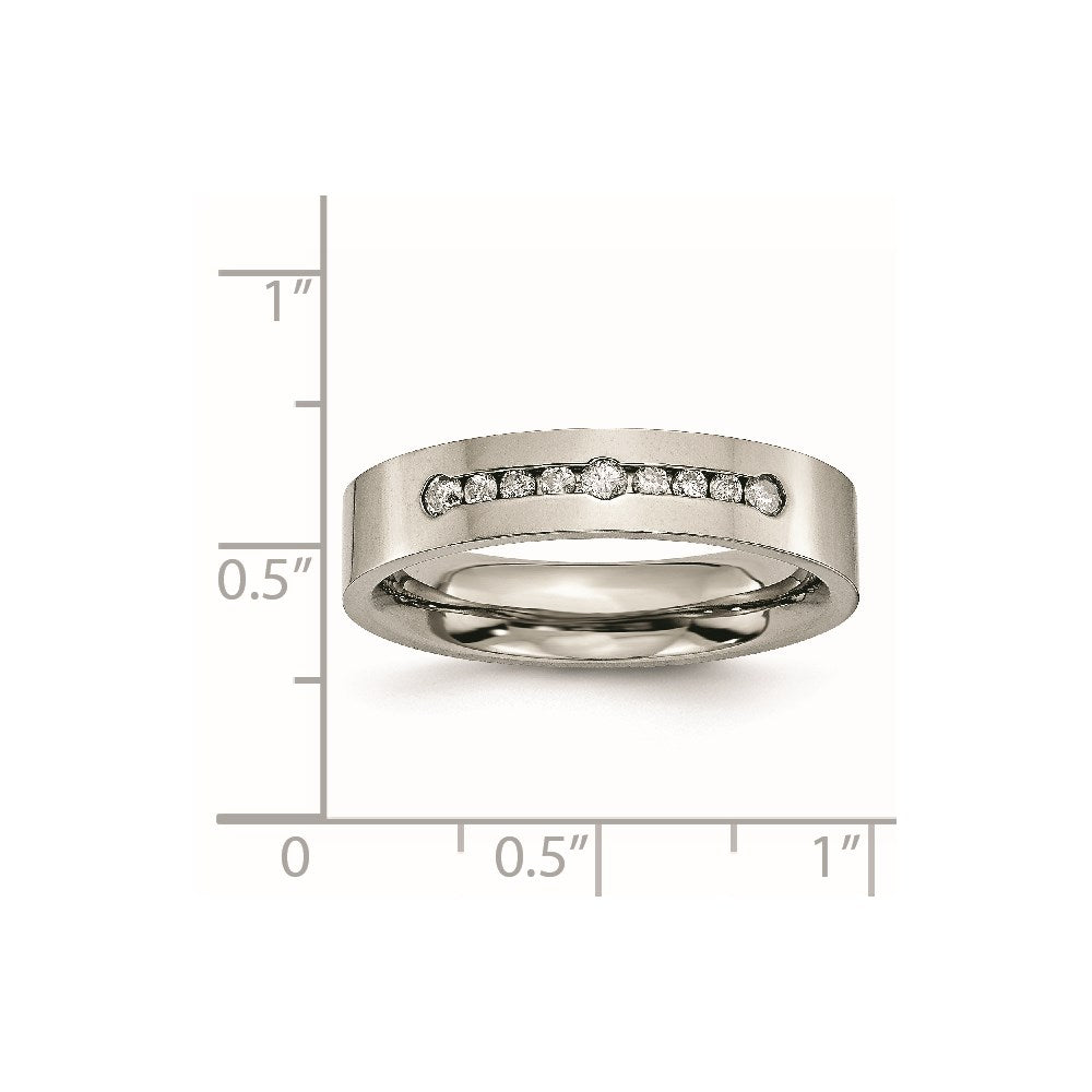 Titanium Polished 1/4ct tw. Diamond 6mm Band