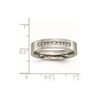 Titanium Polished 1/4ct tw. Diamond 6mm Band