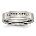 Titanium Polished 1/4ct tw. Diamond 6mm Band