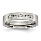 Titanium Polished 1/4ct tw. Diamond 6mm Band