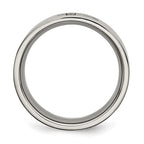 Chisel Titanium Brushed 1/15 Carat Diamond Cross 8mm Flat Band