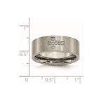 Chisel Titanium Brushed 1/15 Carat Diamond Cross 8mm Flat Band